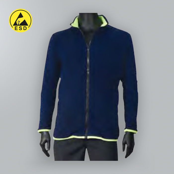 PREMIUM UNISEX ESD Fleece Cardigan BLACK (with choice of 5 coloured collars) PREMIUM UNISEX ESD Fleece Cardigan BLACK (with choice of 5 coloured collars)